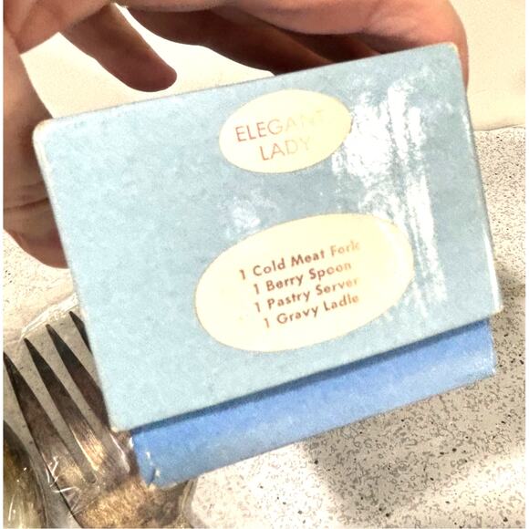 Silverware flatware 4-pc hostess set NOS 1942 Rogers IS Daybreak Elegant Lady - Picture 6 of 7